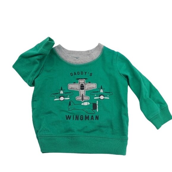 Carter's Other - CARTER'S Daddys Wingman Baby Boy Sweatshirt Size 6 Months Green Casual